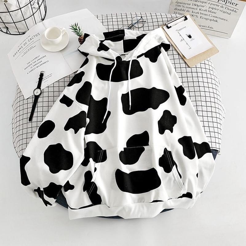 Áo Hoodie/ Áo Khoác Nỉ Bông Bò Sữa Form Rộng Unisex Nam Nữ HOT TREND 2021 | BigBuy360 - bigbuy360.vn