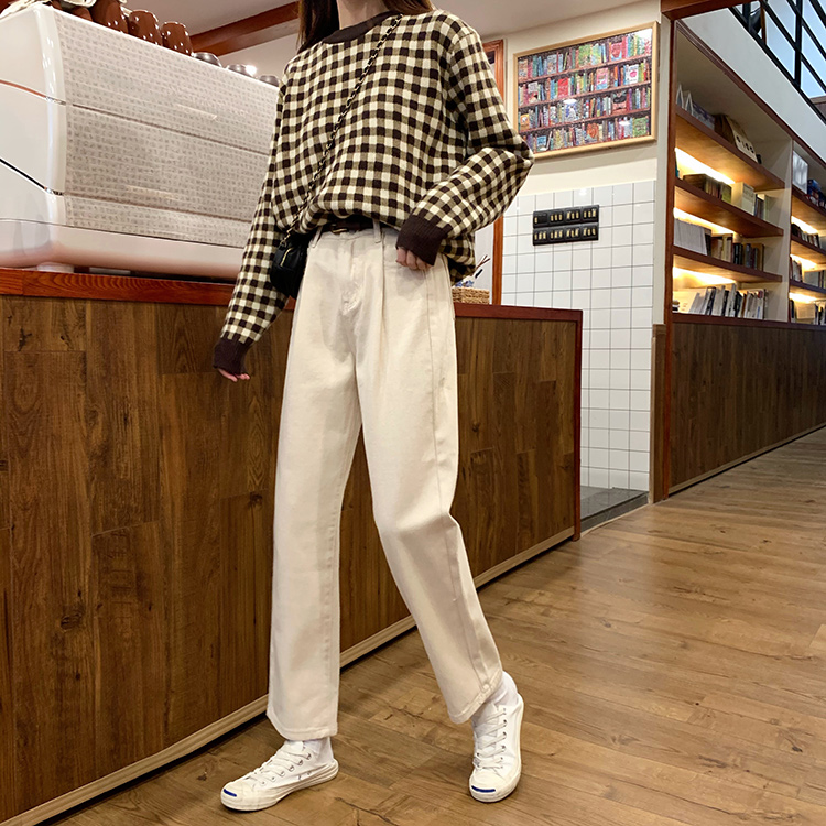 Quần Jean Lưng Cao Trơn Màu 38766