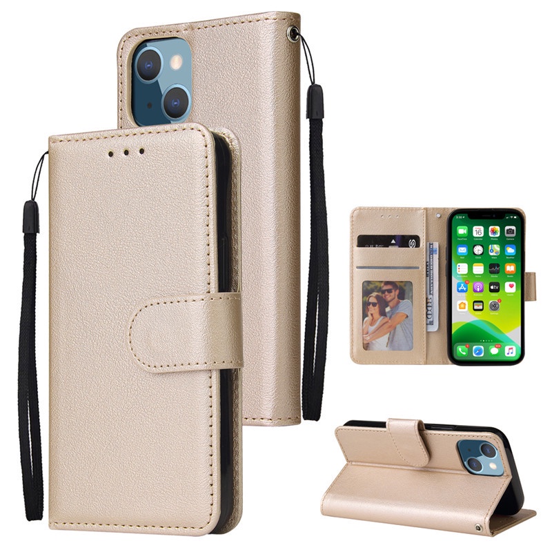 Bao da điện thoại nắp lật kiêm ví đựng thẻ thời trang dành cho IPHONE 13 12 MINI 12 PRO MAX