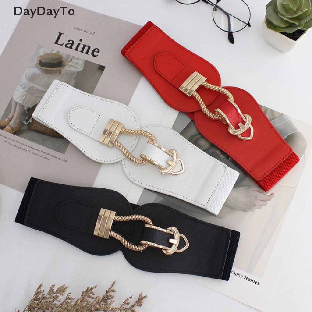 Thắt Lưng Da PU Bản To Co Giãn Thời Trang Cho Nữ