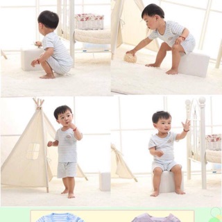 Bộ bé trai vải sợi tre