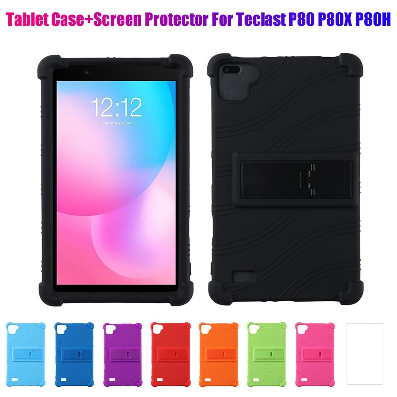 Tablet Case+Screen Protector for Teclast Silicone Case (Black)