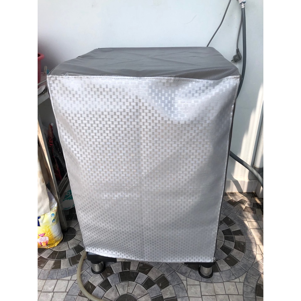 Áo Trùm Máy Giặt Cửa Ngang / Cửa Trước chất liệu DA siêu bền - Mặt trước Da kẻ Caro