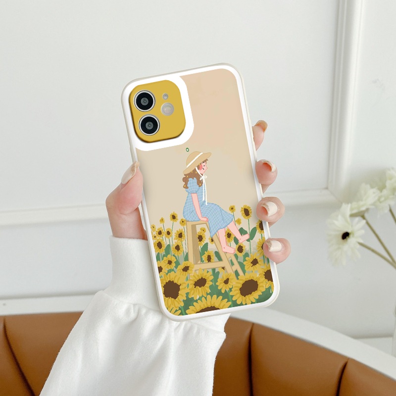 Ốp lưng iphone Cặp đôi hoa dương ốp dẻo cạnh vuông ip 6 7 8 plus x xr xsmax 11/12/13promax tr001