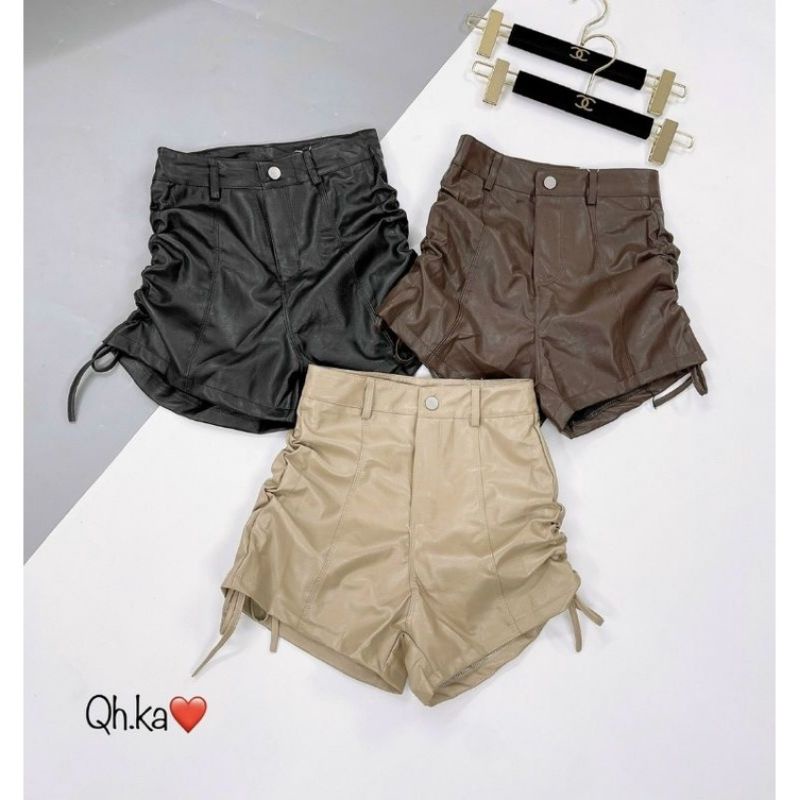 Quần sooc da dây rút cạnh hàng QC