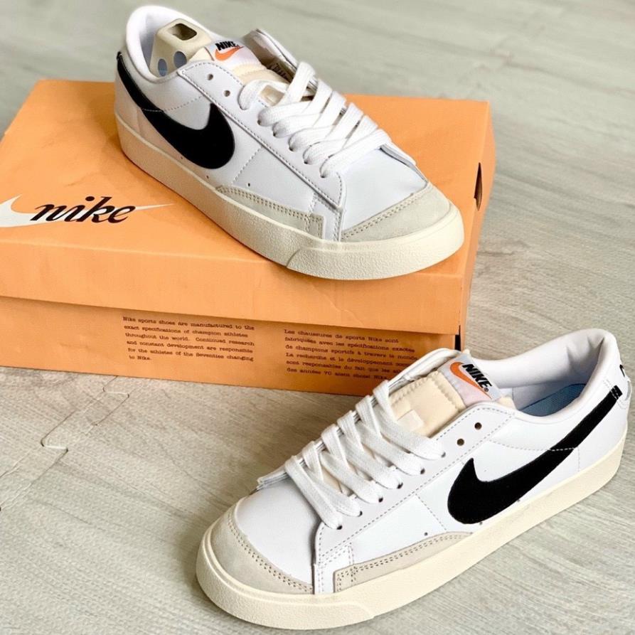 Giày Sneaker Nike_Blazer Đen Trắng Cổ Thấp Nam Nữ, Giày Thể Thao Nike_Blazer low 77 Vintage White Black   mẫu mới 2023