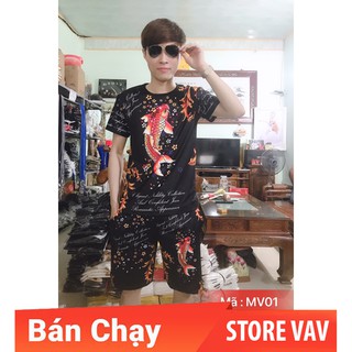 Bộ nam hè in 3d cá chép mã mv01 cao cấp - storevav