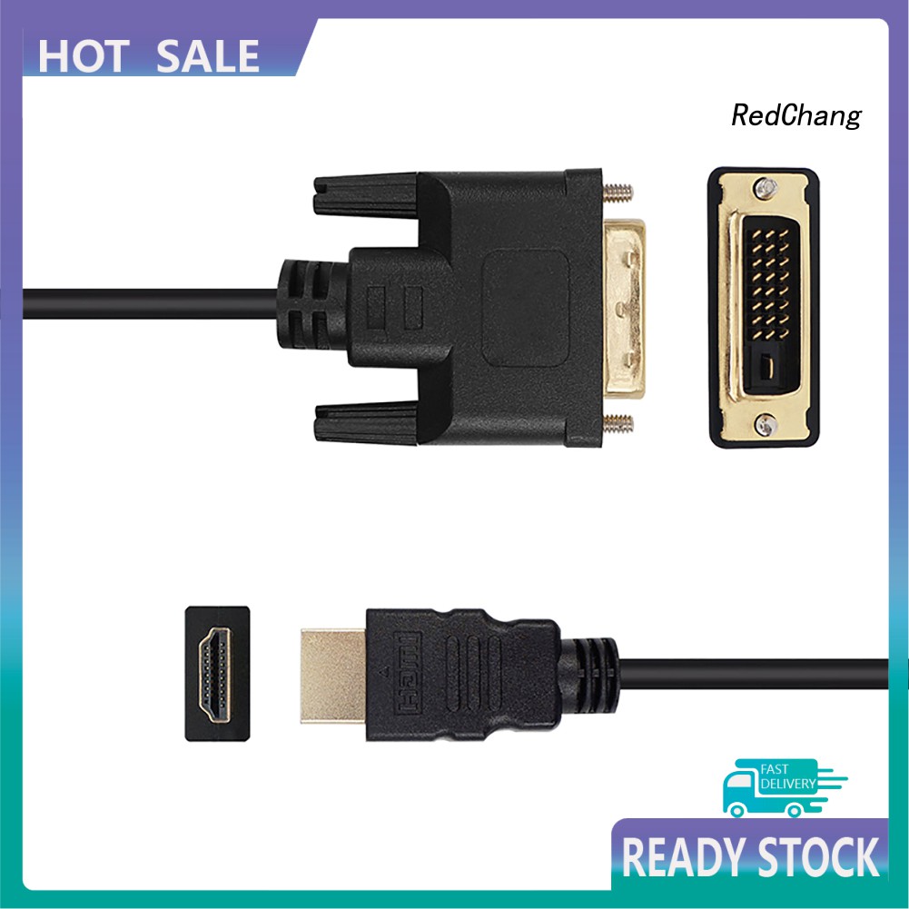 -SPQ- DOONJIEY 1m Durable Gold Plated DVI-D 24+1Pin Male to HDMI Digital Cable Lead