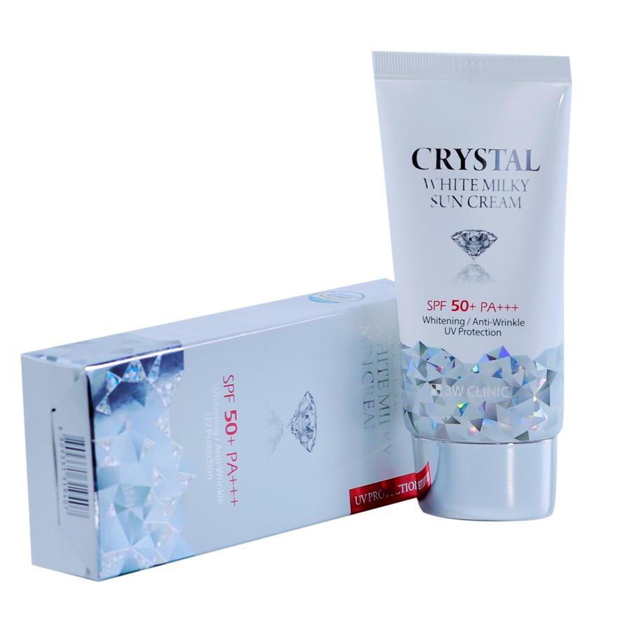 [HÀNG AUTH] Kem Chống Nắng 3W CLINIC CRYSTAL WHITE MILKY SUN CREAM SPF 50/ PA Hàn Quốc 50ml