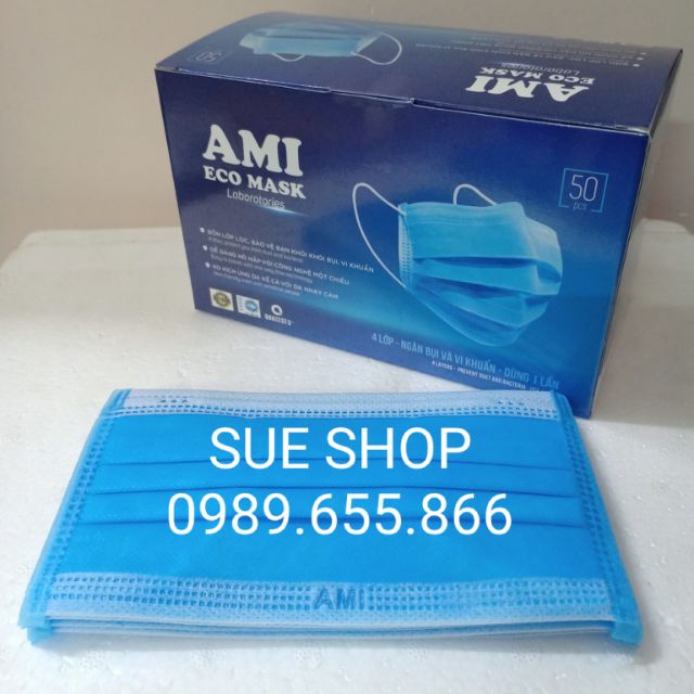 Khẩu trang y tế 4 lớp AMI hàng chuẩn công ty (Hộp 50 cái)