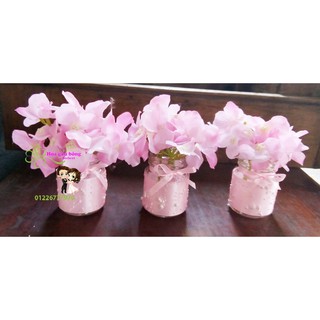 Bộ bình hoa tú cầu nhỏ trang trí bàn đón khách