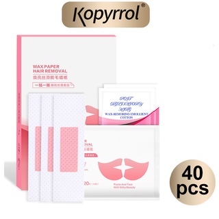 40 Miếng sáp wax lông KOPYRROL cho ria mép/vùng bikini/mặt 80g