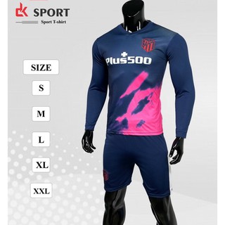 Bộ áo bóng đá Atletico xanh đen sân khách tay dài 2022