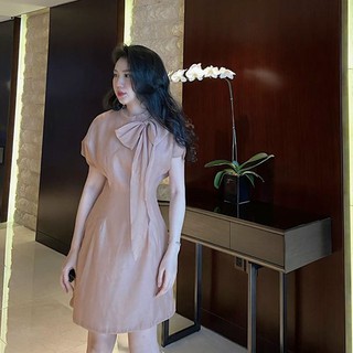 Váy tơ cổ nơ Ruby