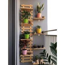 COMBO 1 bộ khung gỗ trang trí ban công, decor cây cảnh chung cư gỗ thông tự nhiên hai kích thước.