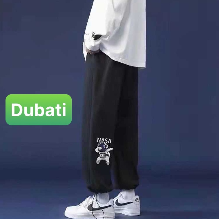 QUẦN JOGGER NAM NỮ UNISEX CHẤT NỈ DÀY DA CÁ ỐNG SUÔNG RỘNG IN HÌNH NASA RÚT DÂY TREND HOT 2022 -DUBATI FASHION