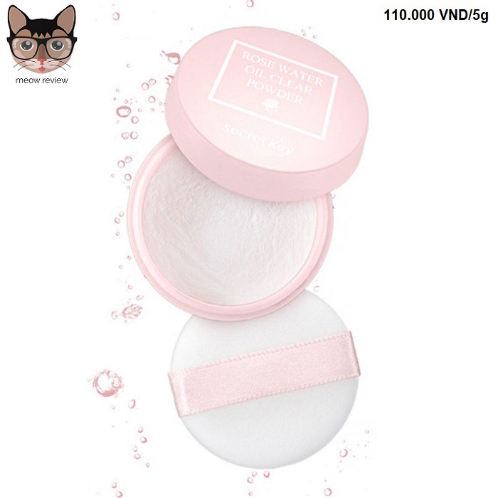 Phấn phủ nước hoa hồng Rose Water Oil Clear Powder của Secret Key
