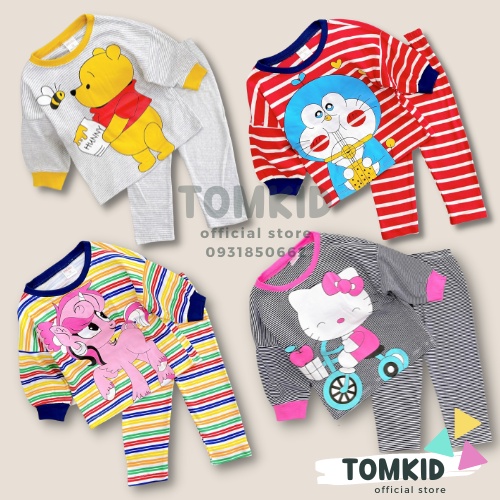 Đồ ngủ cho bé gái, đồ bộ dài tay cánh dơi bé gái chất cotton Borip chính phẩm mềm mịn không nhão vải 8-23kg Tomkids