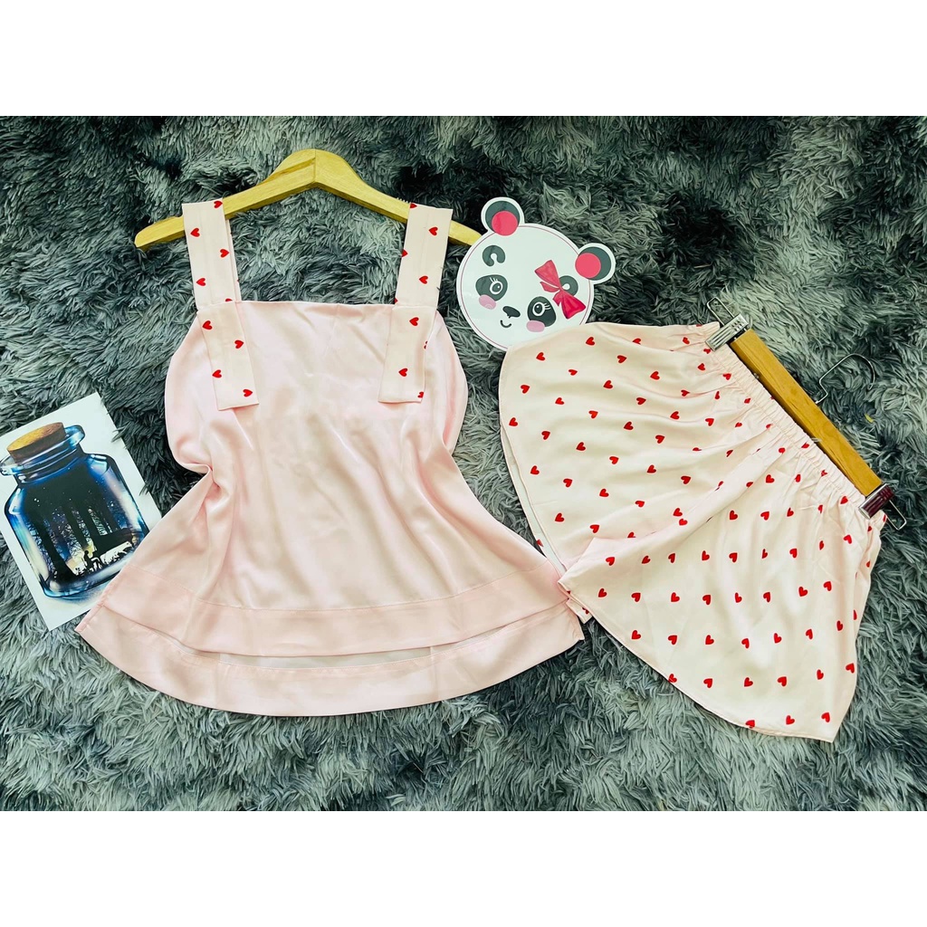 Bộ lụa tơ tằm 2 dây quần đùi, bộ lụa tơ tằm 2 dây sang chảnh | BigBuy360 - bigbuy360.vn