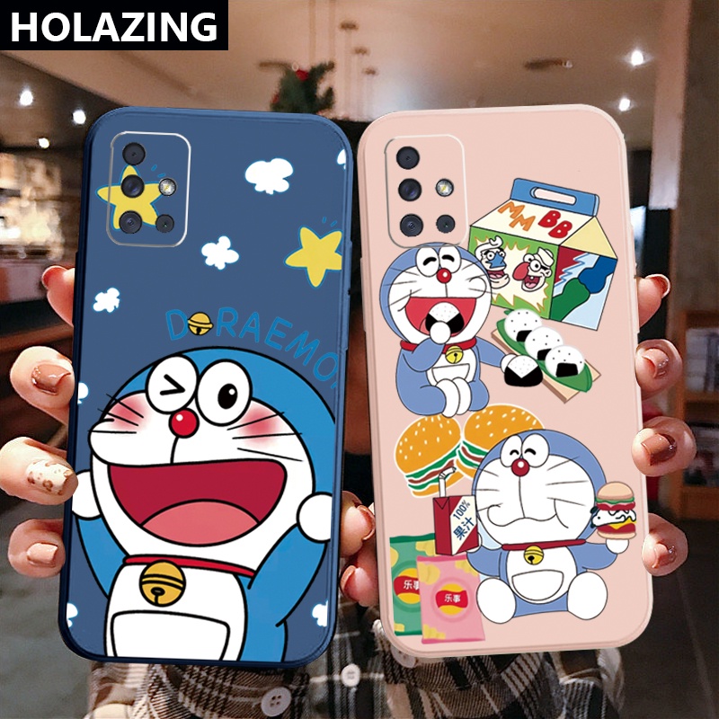Ốp Điện Thoại Cạnh Vuông In Hình Doraemon Cho Samsung Galaxy A12 A31 A32 4G A52 A72 5G A11 A51 A20S M42