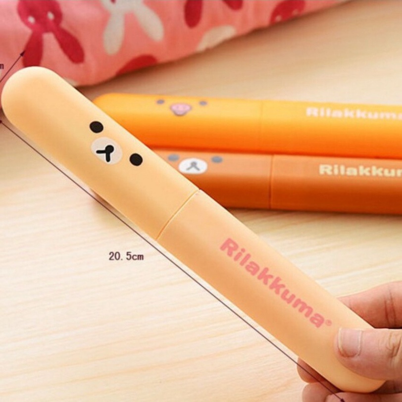 Hộp Đựng Bàn Chải Du Lịch - Hộp Đựng Bàn Chải Đánh Răng Gấu Rilakkuma Đáng yêu NAVI