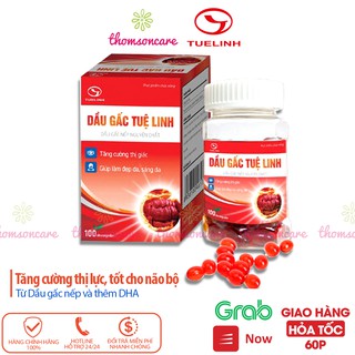 Dầu gấc Tuệ Linh - Giúp sáng mắt đẹp da - Chính hãng Tuệ Linh - Mẫu mới, hộp 60 viên Chính hãng