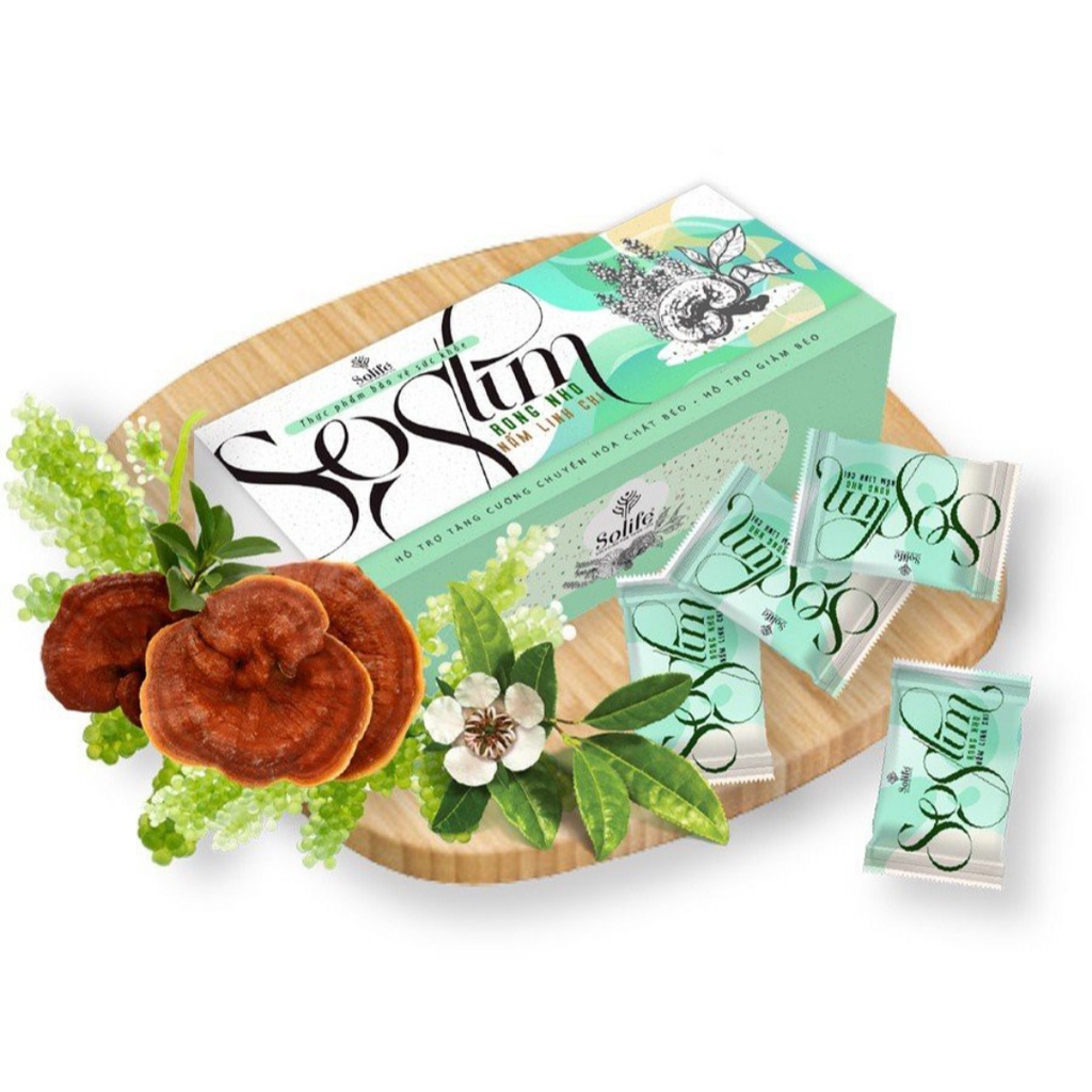 Kẹo Giảm Cân Rong Nho Nấm Linh Chi Soslim, Giảm Cân Hiệu Quả An Toàn, Đánh Bay Mỡ Toàn Thân