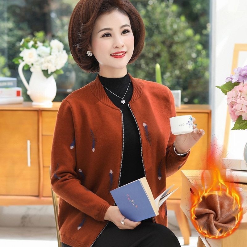 Áo khoác len giữ ấm thời trang phụ nữ trung niên chất lượng