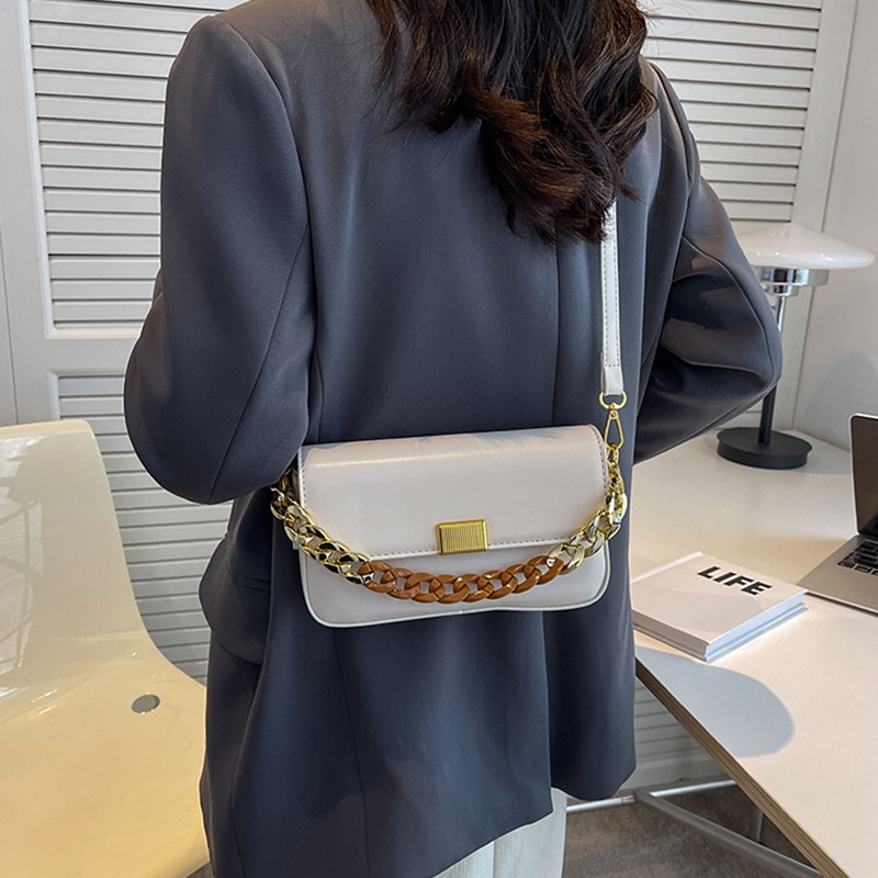 Túi Đeo Chéo Dây Xích Bằng acrylic Thời Trang Phong Cách retro Cho Nữ