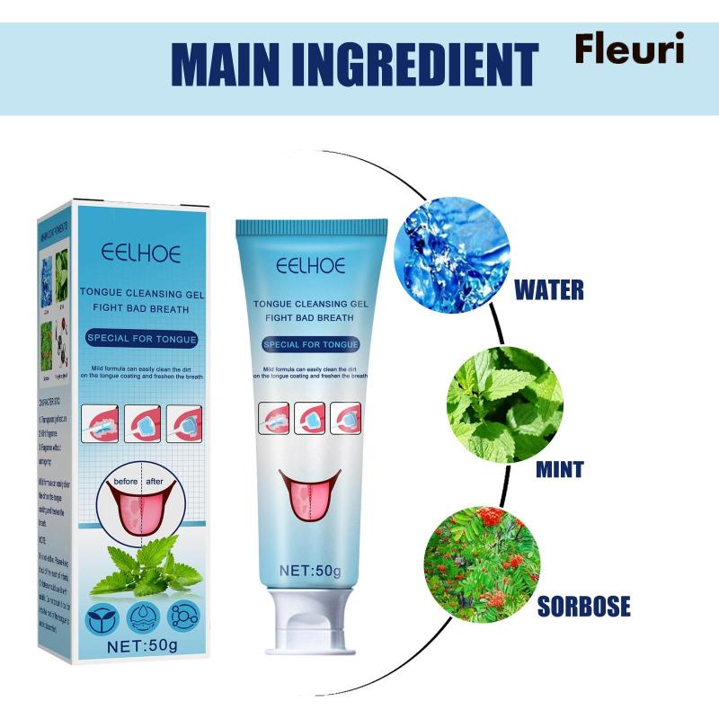 [Fleurir] Gel Rửa Lưỡi Và Dụng Cụ Nạo Lưỡi Giúp Khử Mùi Hôi