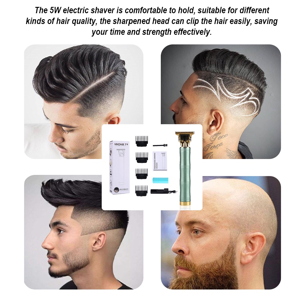 [Hàng mới về] Tông đơ cắt tóc cạo râu điện 5W USB cầm tay tạo kiểu nhỏ gọn dành cho salon làm tóc
