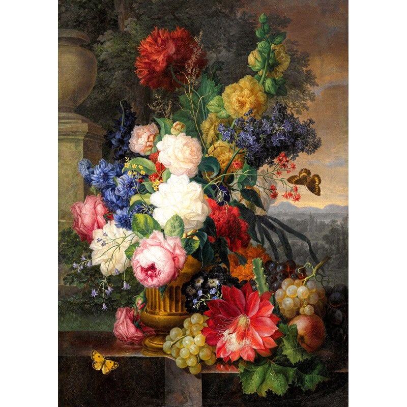 Tranh Sơn Dầu Vải canvas Treo Tường Trang Trí Hình Hoa Phong Cách Châu Âu Cổ Điển