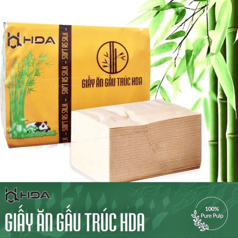 [FREESHIP] GIẤY ĂN GẤU TRÚC HDA CAO CẤP SIÊU DAI LOẠI MỚI (THÙNG 30 GÓI).