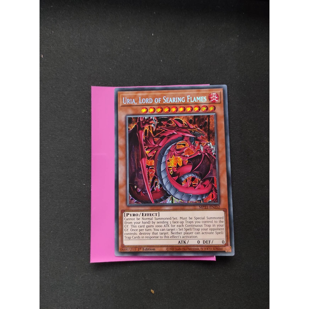 (YGO-TCG)1 lá thẻ bài Uria, Lord of Searing Flames - MP21-EN252 - Prismatic Secret Rare