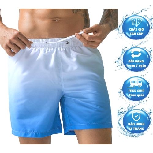 Quần short nam mùa hè  LBOY.STORE quần đùi đi biển chuyển màu thời trang cao cấp