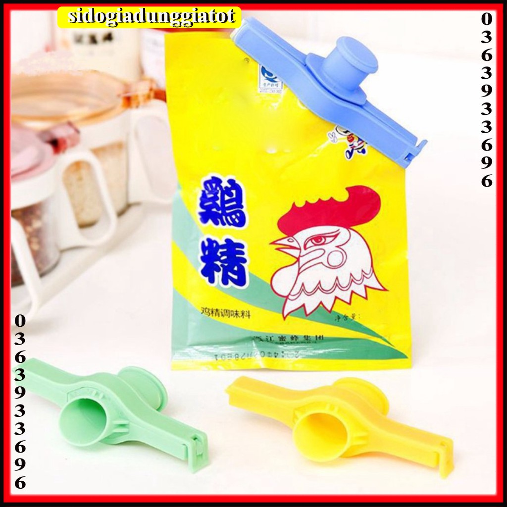 Kẹp miệng túi thực phẩm, kẹp nhựa niêm phong miệng túi có nắp đổ cực tiện lợi - SĐGDGT
