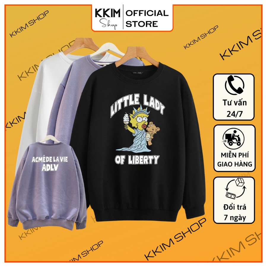 Áo Nỉ SWEATER ADLV Oversize, Chất Nỉ Bông cao cấp, Dài Tay Form Rộng, Unisex Nam Nữ. KKim Shop