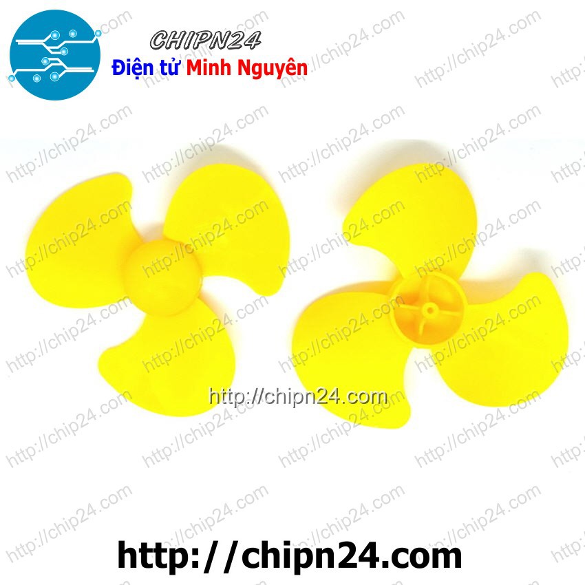 [2 CÁI] Cánh Quạt 70MM 3 Cánh Trục 2MM VÀNG