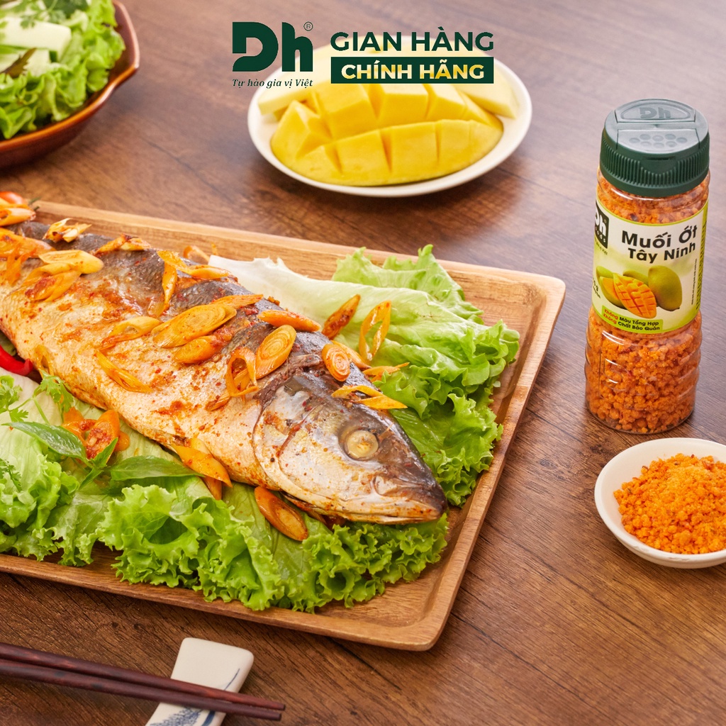 Muối ớt Tây Ninh DH Foods hạt to gia vị chấm hoa quả loại 1 thơm ngon 60/80/110gr