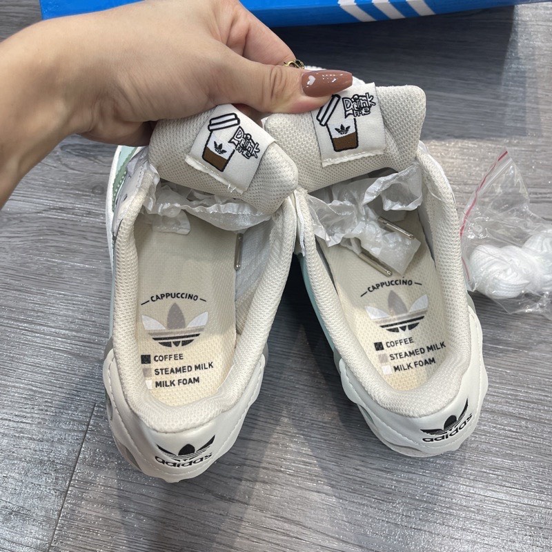 Giày thể thao adidas superstar trắng kem, hồng kem, sò xanh bản đẹp 2022 dây hồng full box - giấy gói