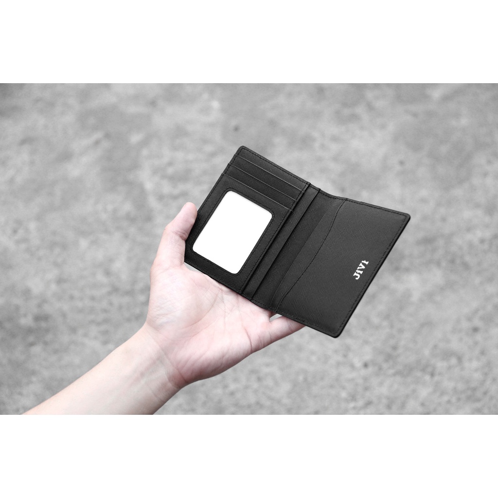 Ví Card 2 gấp Full Da Bò Saffiano JIVI BRAND® V38S