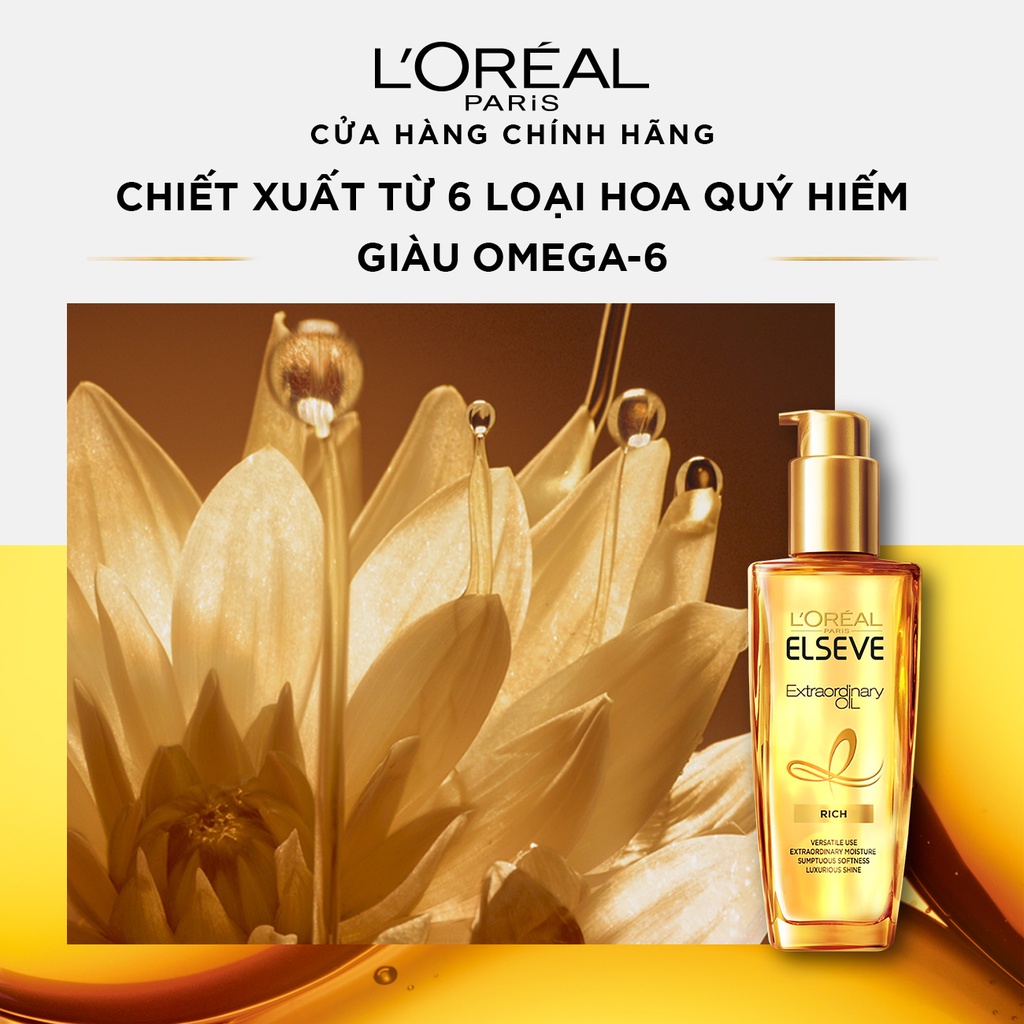 Dầu dưỡng chiết xuất tinh dầu hoa tự nhiên L'Oreal Paris Elseve Extraordinary Oil 100ml