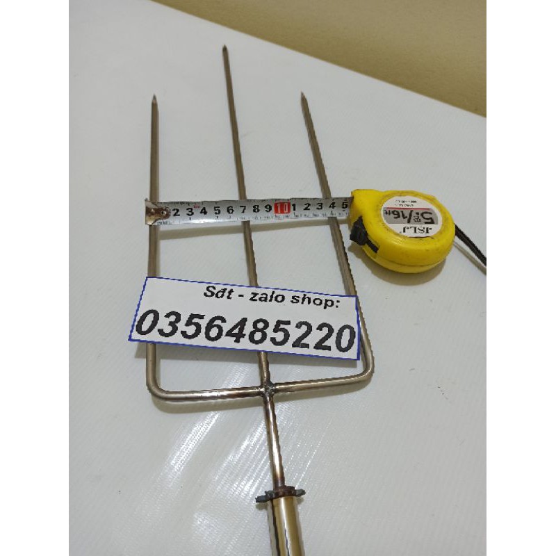 Xiên nướng gà vịt chế máy nướng thịt inox 6mm chạy xích cam xe máy