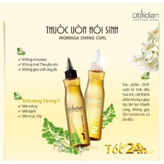 Thuốc uốn hồi sinh tóc nát obsidian moringa swing curl 250mlx2