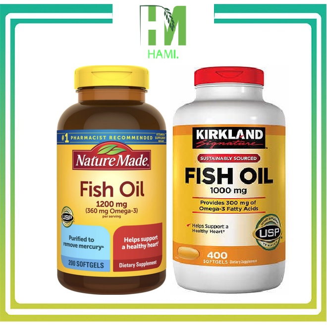  Omega 3 viên uống dầu cá Fish Oil 1000mg Kirkland