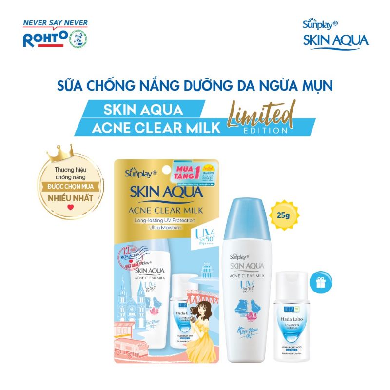 (1 tặng 1) Sữa chống nắng ngừa mụn  Sunplay Skin Aqua 25g