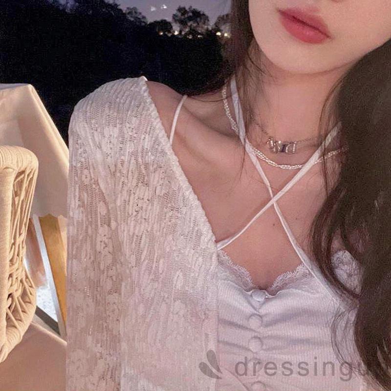 Đầm Nữ Tay Dài Cổ Chữ V Thời Trang