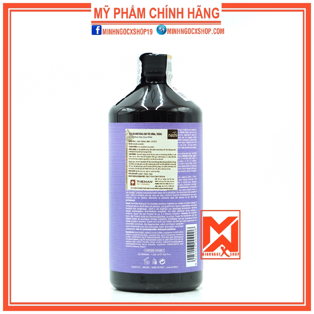 Dầu gội tím khử vàng NASHI REFRESH SILVER 1000ml chính hãng