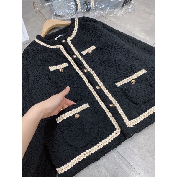 Áo Khoác Len Lông Cừu Viền Thừng Túi Bên Siêu Xinh Có Ảnh Thật Kèm Video | BigBuy360 - bigbuy360.vn