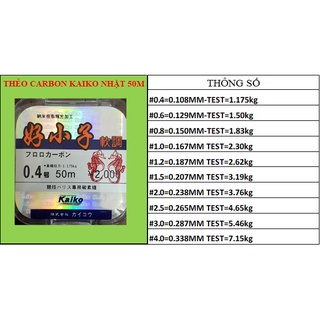 Cước thẻo carbon kaiko nhật 50m